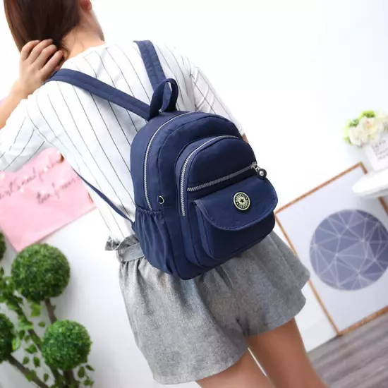 Waterproof Mini Backpack Women Purse Nylon Shoulder Rucksack Small Travel Bag