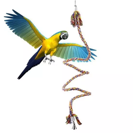 Bird Bungee Parrot Climbing Rope Spiral-Perch for Parakeet Cockatiel