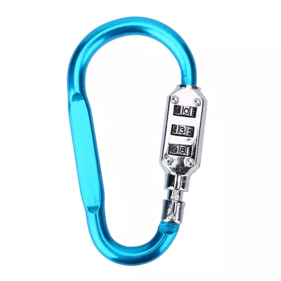 Travel Bag Luggage Security Combination Lock Locking Carabiner Padlock Blue SO