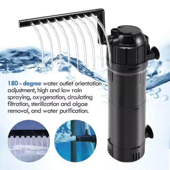 Internal Oxygen Water Filter Submersible Fish Tank Air Pump Aquarium Wave Maker