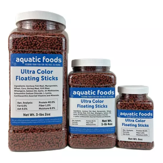 Ultra Color Floating Sticks for All Tropicals & Pond Fish. WL-JAR