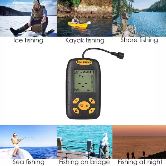 100m Fish Finder Oltrasonic Fishfinder Fishing With LCD Display GDM Portable