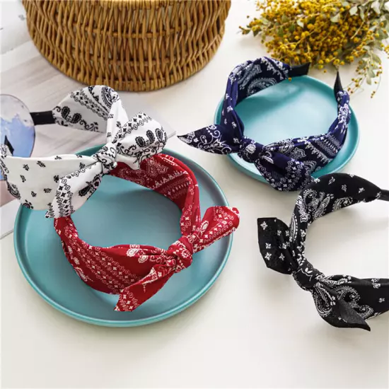 Women Headband Boho Floral Alice Band Fashion Twist Knot Headbands Soft Hairband