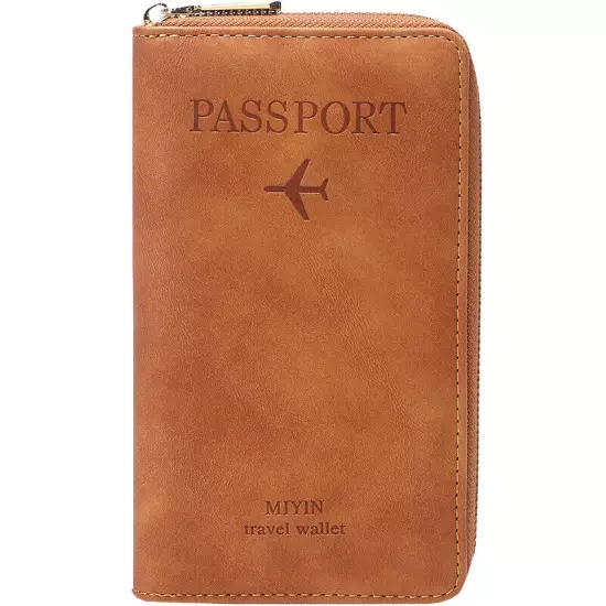 Leather Passport Holder Women Rfid Blocking Travel Wallet Document Organizer USA