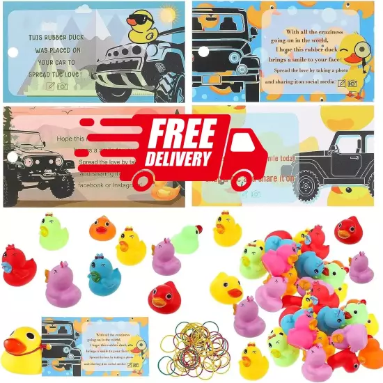 200 PCS Jeep Rubber Ducks in Bulk Assorted Duckies for Ducking Cruise Duck Small