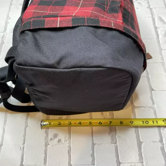 LL Bean Backpack Bookbag Wool Blend Plaid Flannel Laptop Tablet Travel School