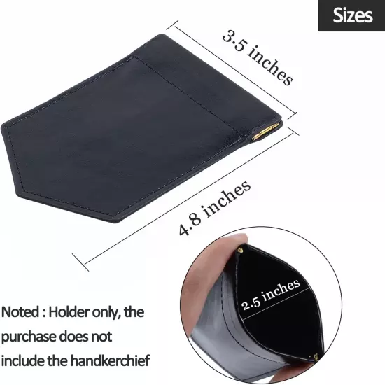 Pocket Square Holder Leather Pocket Square Holder for Men'S Suit Handkerchief