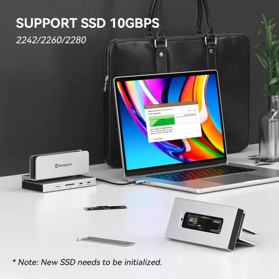 Macbook Docking Station USB C Dock Support M.2 Nvme SSD Not Included 4K 60Hz 3.2