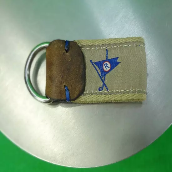 Ocean Reef Club ribbon / leather belt handmade leather key fob key chain