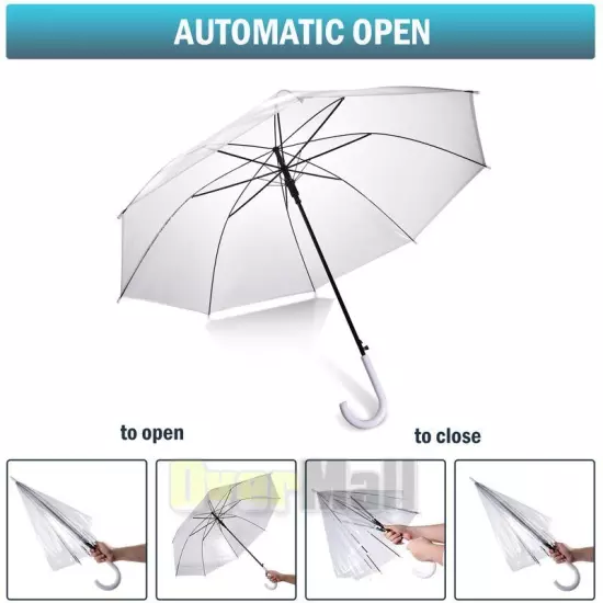 Lots Clear Umbrella Automatic Easy Carrying Suitable For Women And Girls Wedding