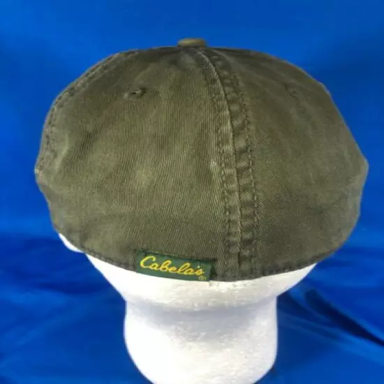 EUC vtg Cabela's cotton/spandex one-size fitted cap, wide elastic sweat band cap