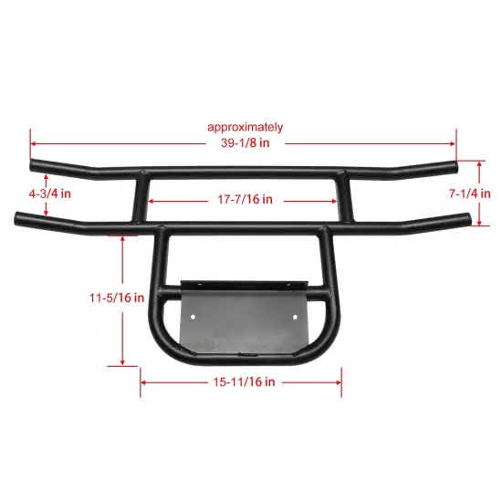 Front Bumper Brush Guard Black For DS Models Club Car Golf Cart 1981-UP