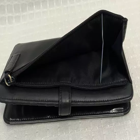 EasySpirit Bifold Wallet, Slim Black Organizational Wallet, Pre- Owned