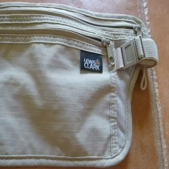 Lewis & Clark RFID Travel Fanny Pack Stash Secure Hidden Tan