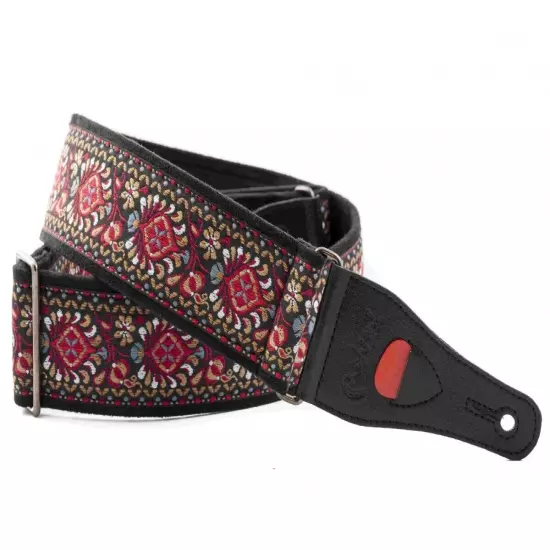 RightOn! Standard Plus Woodstock II Red Guitar Strap