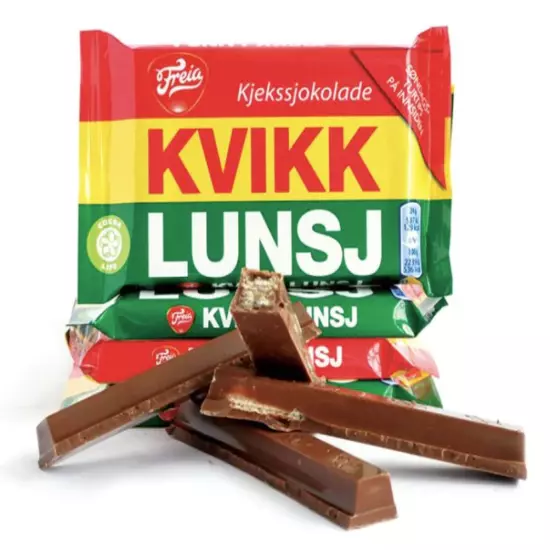 6 x Norwegian Milk Chocolate Kvikk Lunsj from Freia 47 grams - Made since 1937