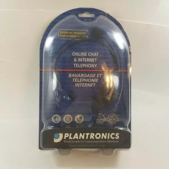 Plantronics Audio Folding 3.5mm Headset Headphones PC Microphone Chat Internet