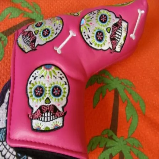 Sugar Skull Golf 2019 Full Body skull Pink blade putter cover New Sold out!