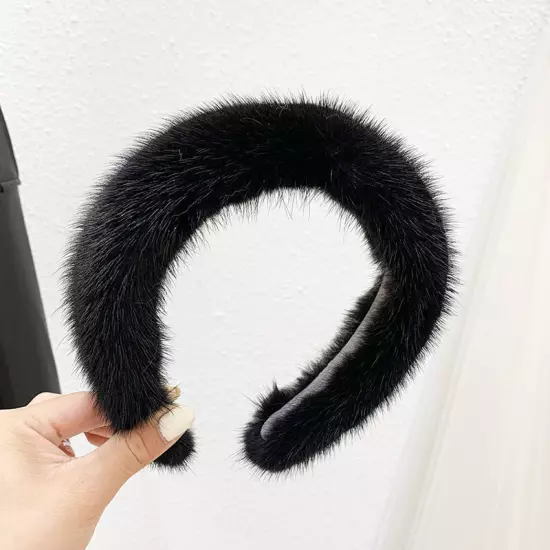 New Arrival Women winter 100% Real Mink Fur Headbands Real Fur Hair Band Lady