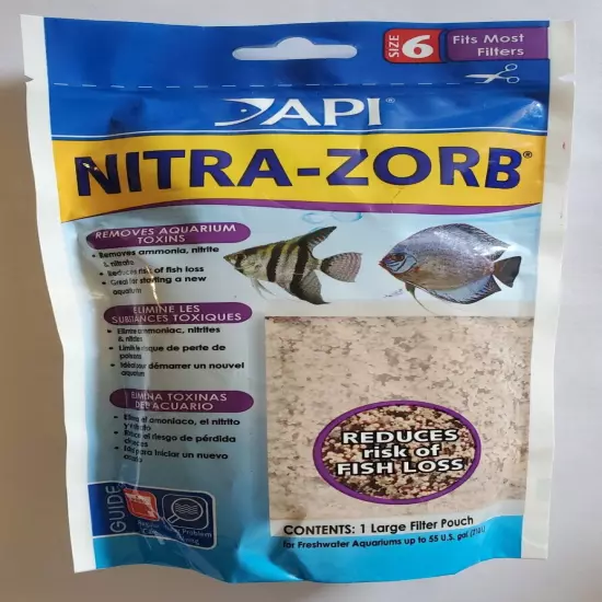 API Nitra-Zorb Pouch Size 6 Aquarium Canister Removes Toxins 5 Filter Bags