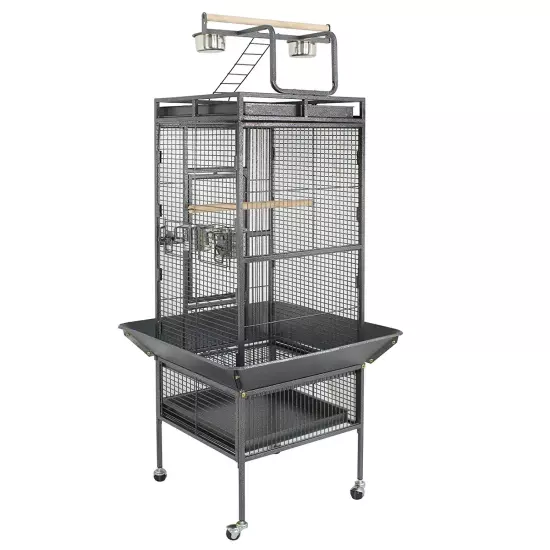 61" Large Bird Cage for Parrot, Macaw Conure Cockatiel Cockatoo Metal Frame Cage