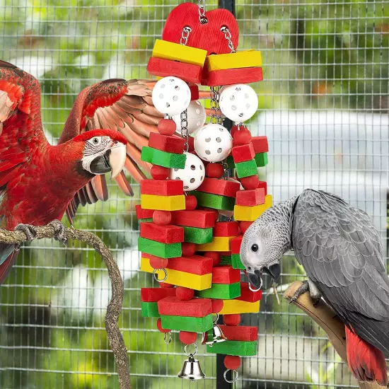 Large Bird Parrot Toys for Cockatoos African Grey Macaws and Parrots