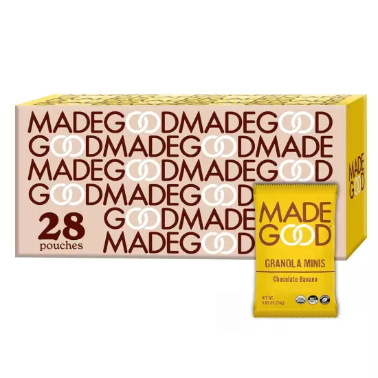 MadeGood Chocolate Banana Granola Minis, 28 Count, Organic and Delicious... 