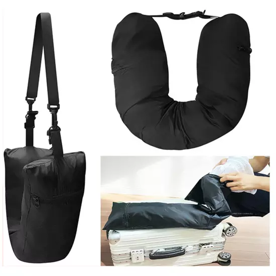 Fillable Travel Neck Pillow Travel Storage Bag Adjustable U-Shapes Pillow