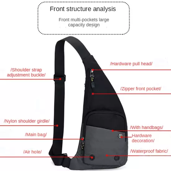 Men‘S New Trendy Casual Shoulder Bag Leisure Travel Sports Outdoor Pack Messenge