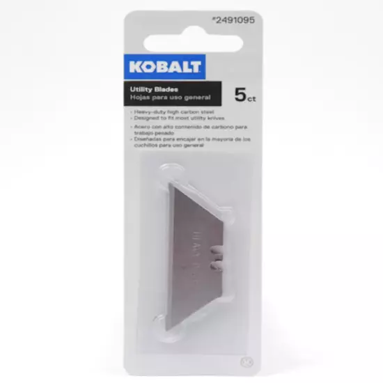 Kobalt Carbon Steel Utility Razor Blade(5-Pack) Blades Straight For Knives Knife