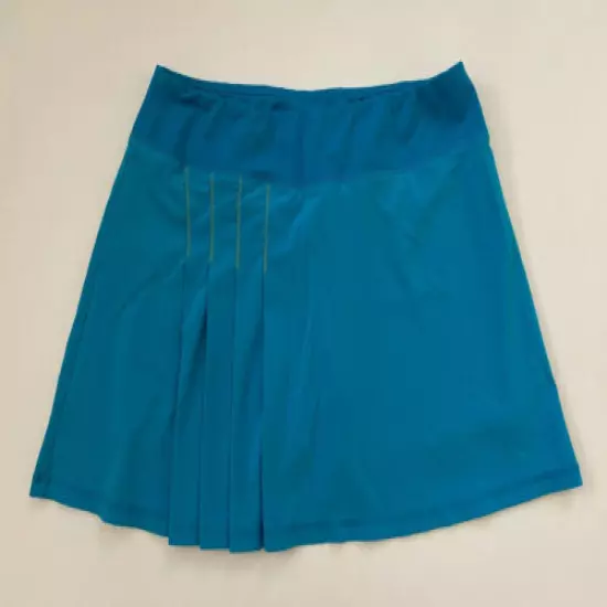 ATHLETA Second Wind Skort Sz S Teal Blue Skirt Attach Short Zip Pocket Run Bike