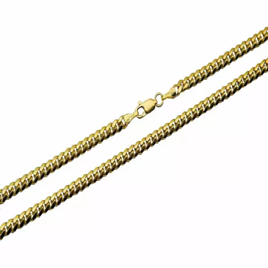 Solid 10K Yellow Gold Miami Cuban link Necklace Chain 2mm-6mm Sz 20"-30" 