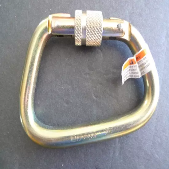 OMEGA - STEEL CARABINER - - # MD716S3 - NEW OLD STOCK -40 KN- MADE @ USA