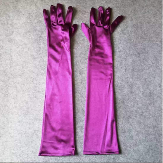 Women's Satin Long Gloves Opera Wedding Bridal Evening Party Prom Costume Glove