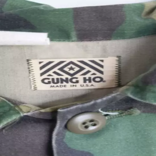 Gung Ho Jacket Duck Camouflage Made In USA Size L Vintage Hunting Button Up EUC