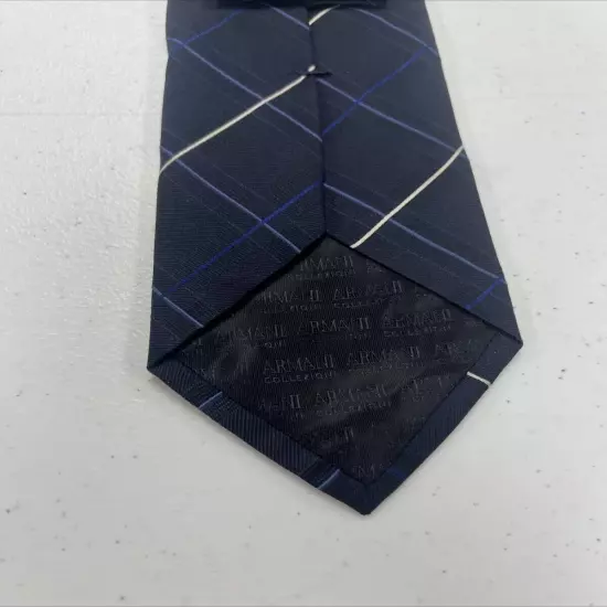 Armani Collezioni Men's Navy Blue Argyle Silk Neck Tie $195