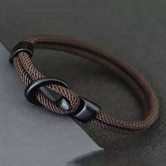 Pulsera de cuerda Náutica de doble capa para hombre accesorios de supervivencia