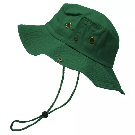 Unisex 100% Cotton Bucket Hat Fishing Camping Safari Boonie Sun Brim Summer Cap