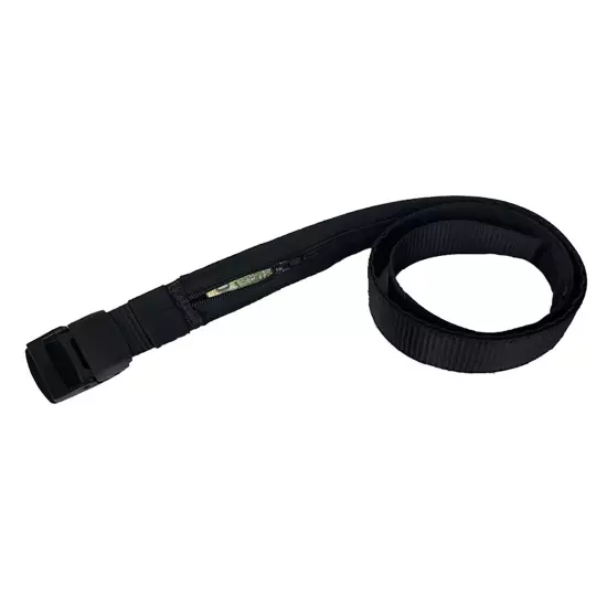 New 1.2M Black Nylon Travel Security Belt Safe Anti-Theft Hidden Money Pouch