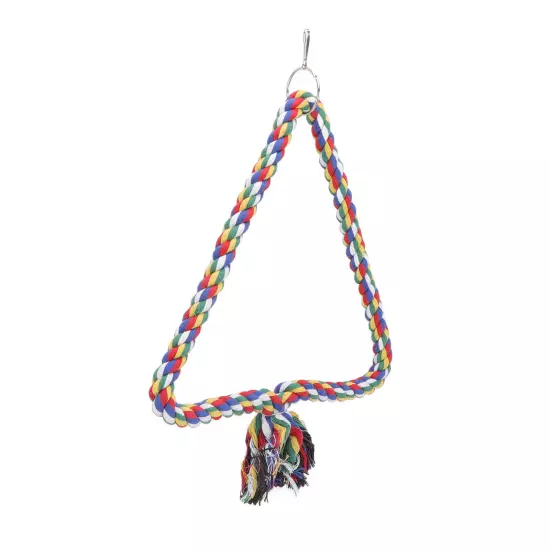 Bird Swing Toy Triangular Colorful Climbing Playing Rope Parrots Perch Stand For