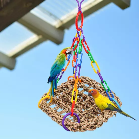 Pet Bird Hanging Toy Parrot Parakeet Budgie Cockatiel Cage Hammock Swing Toy