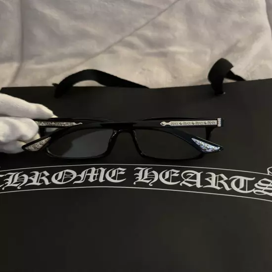 Chrome Hearts Style Cross Design Black Glasses