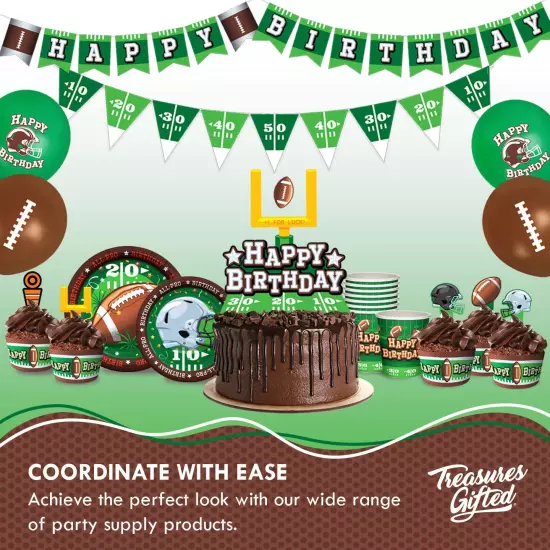 Happy Birthday Football Cake Topper - Football Party Decorations - Football Part