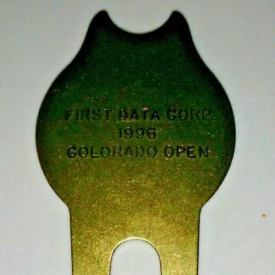 Brass Colored Metal Golf Divot Tool First Data Corp 1996