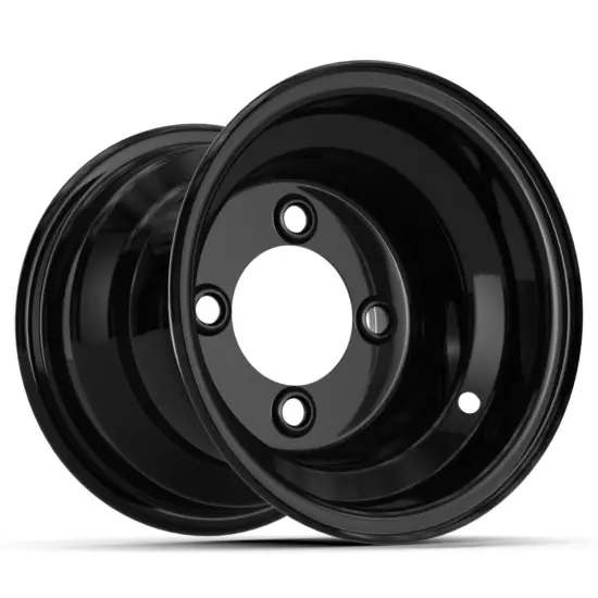 GTW Gloss Black Steel Golf Cart Wheel | 8x7 | Centered | 4x101.6mm Bolt Pattern