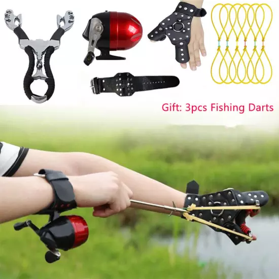 Fishing Slingshot Kit Catapult Fishing Reel Set Outdoor Archery Hunting Gear