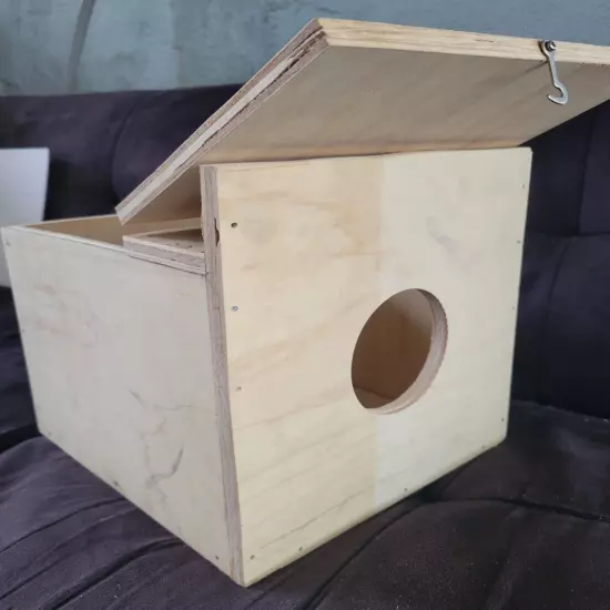 Bird Nest Box( 10"x10"x 8") For Cockatiel, Lovebird, English parakeets