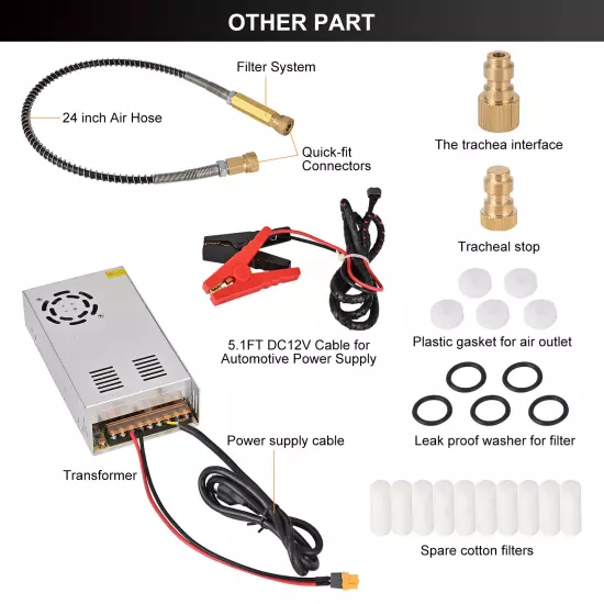 PCP Air Compressor w/Built-in Fan Manual-Stop Oil-free 4500PSI/30MPa Air Pump US