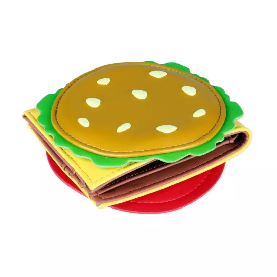 "Cute burger-shaped wallet for women, designer ID card holder for men"