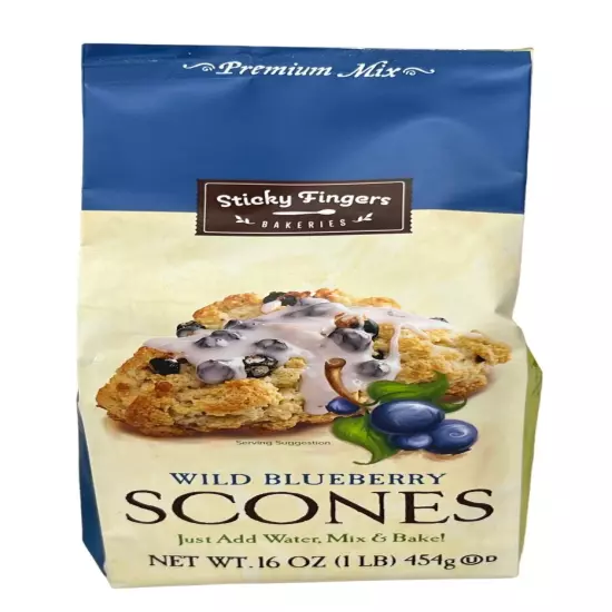 Sticky Fingers Bakeries Wild Blueberry Scone Premium Baking Mix 16 oz